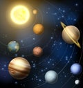 Solar system planets illustration