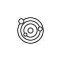 Solar system planets line icon