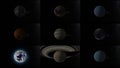 Solar system planets with pluto