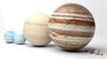 Solar system planets size comparison Royalty Free Stock Photo