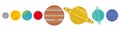 The Solar System planets. vector icons.