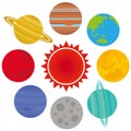 The Solar System planets. vector icons.