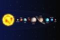 Solar system. Realistic planets space galaxy universe sun jupiter saturn mercury neptune venus uranus pluto star orbit Royalty Free Stock Photo