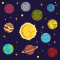 Solar system space planets galaxy earth universe planet astronomy star science cosmos vector illustration