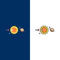 solar, system, universe, solar system, astronomy Flat Color Icon Vector