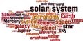 Solar system history word cloud Royalty Free Stock Photo