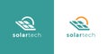 Solar energy tech company logo icon