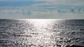 Solar track on the sea surface. reflection of sunlight on the water. Royalty Free Stock Photo