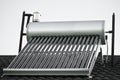 Solar Water Heater - Evacuated Glass Tubes Royalty Free Stock Photo