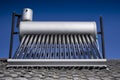 Solar Water Heater - Evacuated Glass Tubes Royalty Free Stock Photo