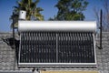 Solar Water Heater - Evacuated Glass Tubes Royalty Free Stock Photo