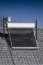 Solar Water Heater - Evacuated Glass Tubes Royalty Free Stock Photo