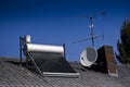 Solar Water Heater - Evacuated Glass Tubes Royalty Free Stock Photo