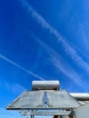 Solar water heater installed on tile roof of house for environmentally Royalty Free Stock Photo