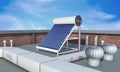 Solar water heater on roof, alternative energy