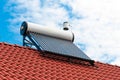 Solar water heater on roof top Royalty Free Stock Photo