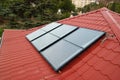 Solar water heating system.