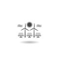 Solar and wind energy logo with shadow Royalty Free Stock Photo