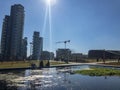 Solaria tower, Milan, Porta Nuova skyscraper residences, tallest residential building seen from Parco degli Alberi. Milan Italy