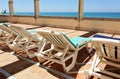 Solarium, hammocks, beach hotel Royalty Free Stock Photo