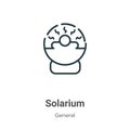 Solarium outline vector icon. Thin line black solarium icon, flat vector simple element illustration from editable general concept Royalty Free Stock Photo