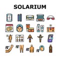 Solarium Salon Tanning Service Icons Set Vector