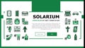 Solarium Salon Tanning Service Landing Header Vector