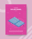 Solarpanel energy blueprint concept for template banner and flyer with isometric style Royalty Free Stock Photo