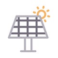 Solarpanel  vector color line icon Royalty Free Stock Photo