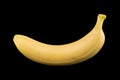 solated bananas. Banana fruit isolated on black mirror background. Ripe bananas with clipping path. Banana fruit close up. Banana Royalty Free Stock Photo