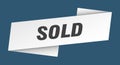 sold banner template. sold ribbon label.