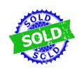 SOLD Bicolor Rosette Rough Stamp Seal