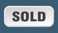 sold button. sold square 3d push button.