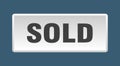sold button. sold square isolated push button.