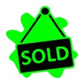 Sold glyph icon, real estate and home, sale sign vector graphics Royalty Free Stock Photo