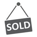 Sold glyph icon, real estate and home, sale sign Royalty Free Stock Photo
