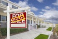 Sold Home For Sale Real Estate Sign and House Royalty Free Stock Photo