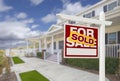 Sold Home For Sale Real Estate Sign and House Royalty Free Stock Photo