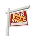 Sold Home For Sale Real Estate Sign Isolated Royalty Free Stock Photo