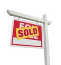 Sold Home For Sale Real Estate Sign on White Royalty Free Stock Photo