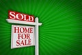 Sold Home For Sale Sign, Burst Royalty Free Stock Photo