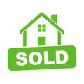 Sold house. Flat vector illustration Royalty Free Stock Photo