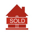 Sold house glyph color icon Royalty Free Stock Photo