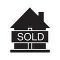 Sold house glyph icon Royalty Free Stock Photo