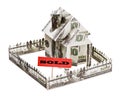 Sold a house made of money Royalty Free Stock Photo