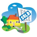 Sold House Sign Royalty Free Stock Photo