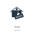 Sold icon vector. Trendy flat sold icon from real estate collection isolated on white background. Vector illustration can be used Royalty Free Stock Photo