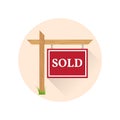 Sold Icon on the white background.