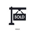 sold isolated icon. simple element illustration from real estate concept icons. sold editable logo sign symbol design on white