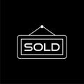 Sold label icon isolated on dark  background Royalty Free Stock Photo